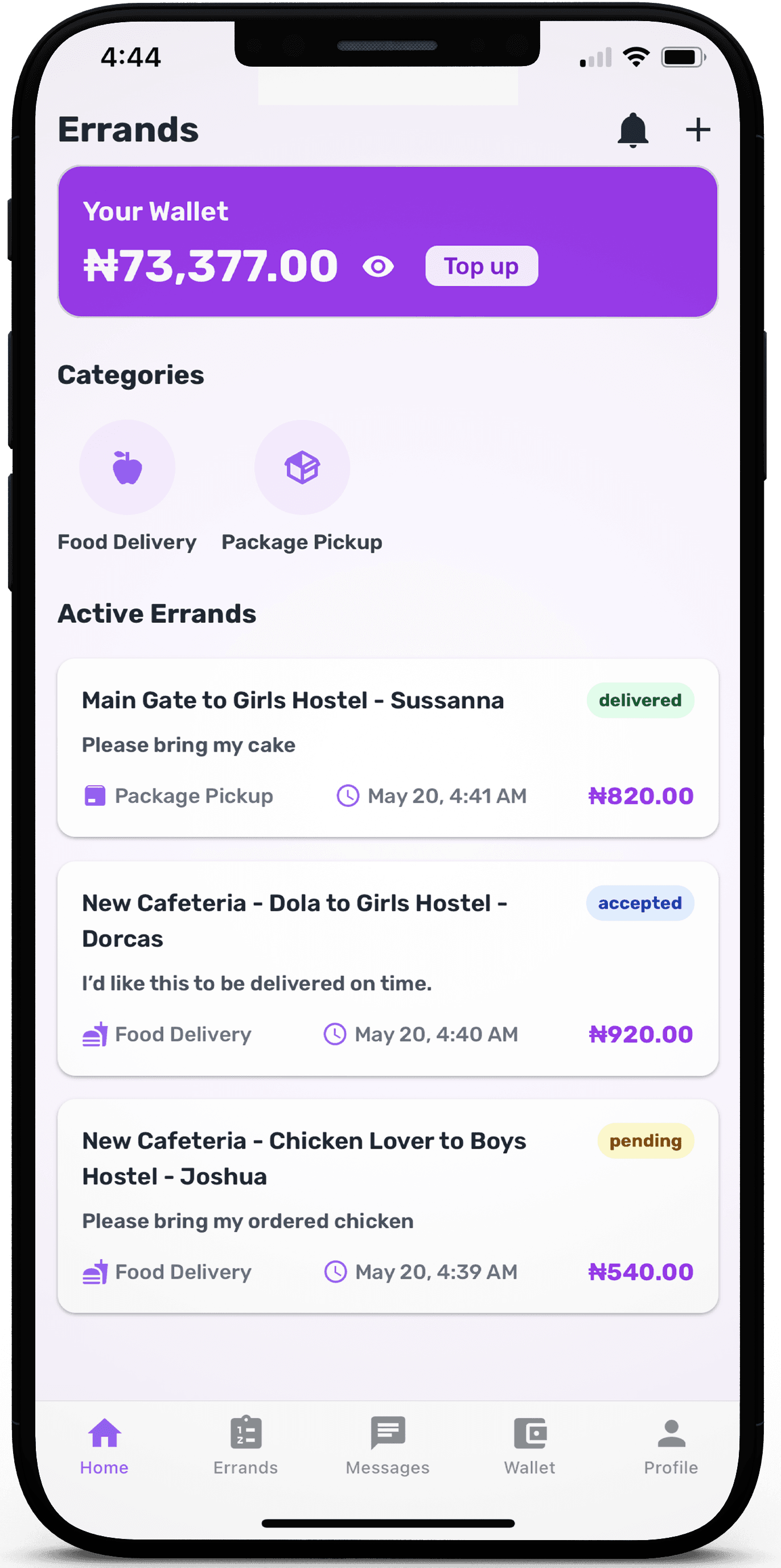 Errands App Screenshot