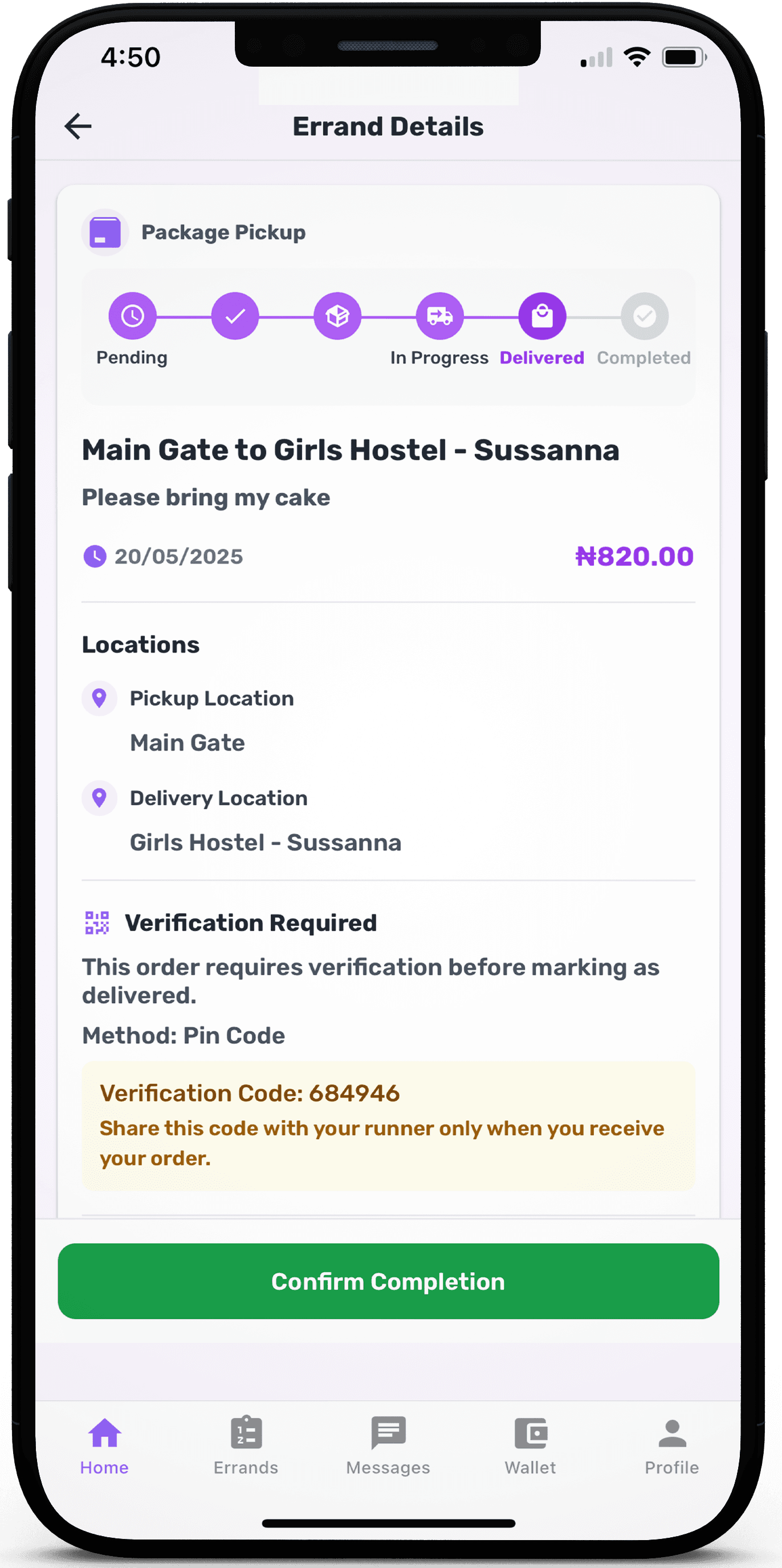 Errands App Screenshot